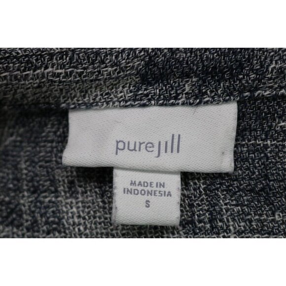 Pure Jill Linen Blend Long Open Cardigan-Size Small-One Button-Pockets - Picture 5 of 9